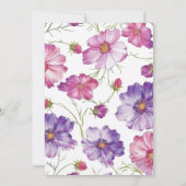 Modernes Lila Pink Blossom Script Foto Hochzeit Save The Date (Rückseite)