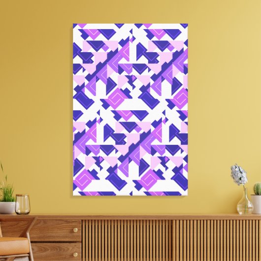 Modernes Lila Prism Abstrakt Geometrische Leinwand (Insitu (Wohnzimmer))