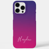 Modernes Lila-rosa-farbenes Monogramm Case-Mate iPhone Hülle (Rückseite)