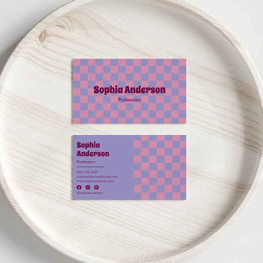 Modernes Lila-rosa Karton Visitenkarte