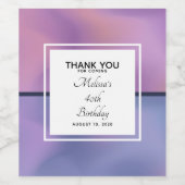 Modernes Lila & rosa Swirren Abstrakt Geburtstag Weinetikett (Einzelnes Label)