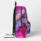 Modernes, Lila, rosa und blau marmoriertes Modell, Bedruckter Rucksack (Links)