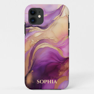 Modernes Lila Rosa und Gold- Case-Mate iPhone Hülle