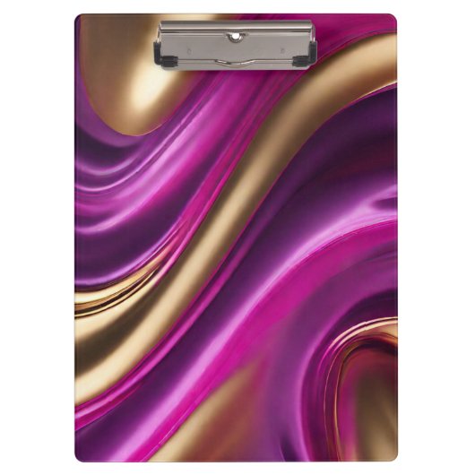 Modernes Lila Rosa und Gold- Klemmbrett (Vorderseite)