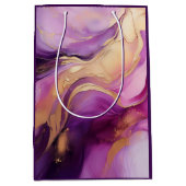 Modernes Lila Rosa und Gold- Mittlere Geschenktüte (Vorderseite)