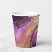 Modernes Lila Rosa und Gold- Pappbecher (Vorderseite)