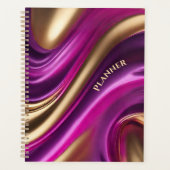 Modernes Lila Rosa und Gold- Planer (Vorderseite)
