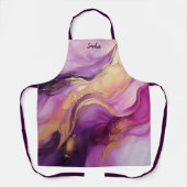 Modernes Lila Rosa und Gold- Schürze (Vorderseite)