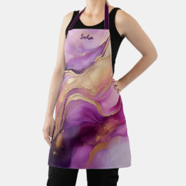 Modernes Lila Rosa und Gold- Schürze