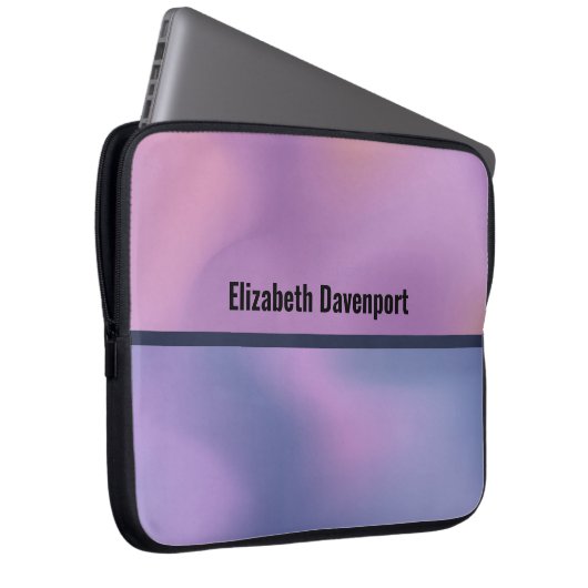 Modernes, Lila-rosa-wirbelndes, abstraktes Design Laptopschutzhülle (Vorne Rechts)