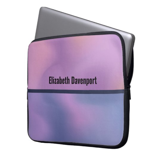 Modernes, Lila-rosa-wirbelndes, abstraktes Design Laptopschutzhülle (Vorderseite Links)