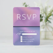 Modernes, Lila-rosa-wirbelndes, abstraktes Design RSVP Karte (Stehend Vorderseite)