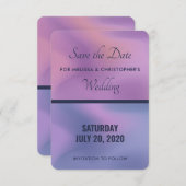 Modernes, Lila-rosa-wirbelndes, abstraktes Design Save The Date (Vorne/Hinten)