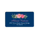 Modernes Lila rotes Rosa Botanisches Blau der blau Adressaufkleber (Vorne)