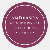 Modernes Lila Rundschreiben-Rücksendesiegel Runder Aufkleber (Vorderseite)