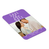 Modernes Lila Save the Date Hochzeitsstipendium Magnet (Rechte Seite)