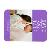 Modernes Lila Save the Date Hochzeitsstipendium Magnet (Horizontal)