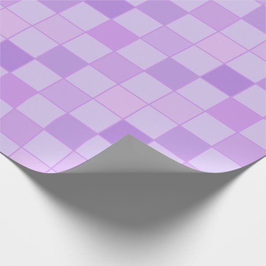 Modernes Lila Scheckpapier Geschenkpapier (Ecke)