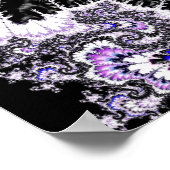 Modernes Lila Schwarz-weißes Fraktal Poster (Ecke)