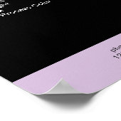 Modernes Lila Schwarzes Preislisten-Poster Poster (Ecke)