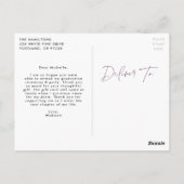 Modernes Lila Script Foto Abschluss Vielen Dank Postkarte (Rückseite)