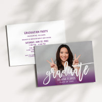 Modernes Lila Script Graduate Foto
