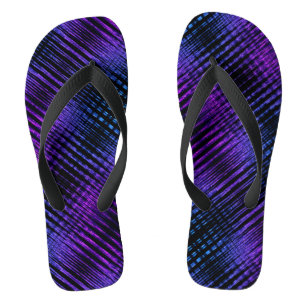 Modernes, Lila Sine Waves Muster Badesandalen