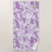 Modernes Lila Strandtuch (Vorderseite)