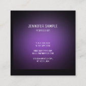 Modernes Lila Template Modernes, Minimalistisches  Quadratische Visitenkarte (Rückseite)