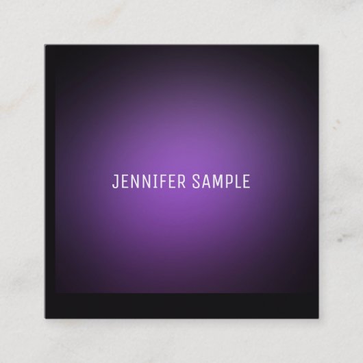 Modernes Lila Template Modernes, Minimalistisches  Quadratische Visitenkarte (Vorderseite)