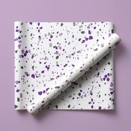 Modernes Lila Terrazzo-Muster Geschenkpapier