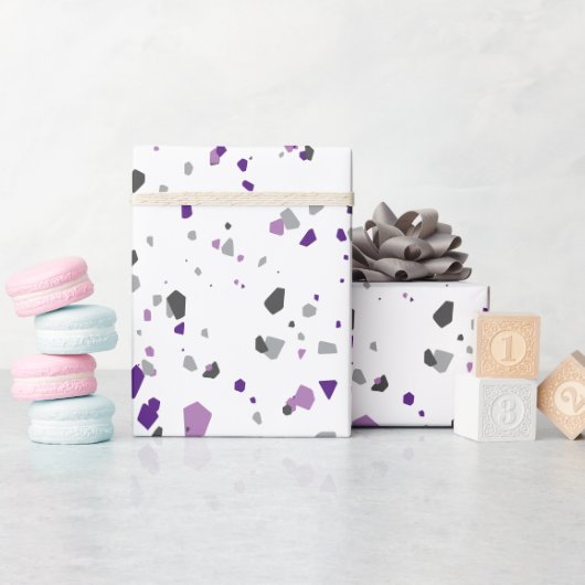 Modernes Lila Terrazzo-Muster Geschenkpapier (Babyparty)