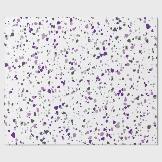 Modernes Lila Terrazzo-Muster Geschenkpapier (Flach)