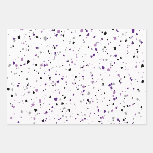 Modernes Lila Terrazzo-Muster Geschenkpapier Set (Vorderseite 3)