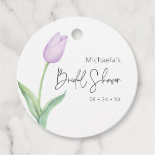 Modernes Lila Tulip Solo Brautparty Geschenkanhänger