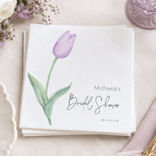 Modernes Lila Tulip Solo Brautparty Serviette