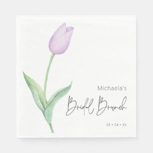 Modernes Lila Tulip Solo Bridal Brunch Serviette