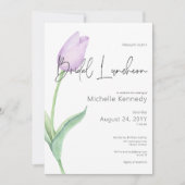 Modernes Lila Tulip Solo Bridal Luncheon Einladung (Vorderseite)