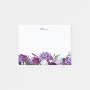 Modernes, Lila und florales Personalisiert Post-it Klebezettel