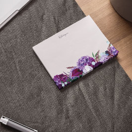 Modernes, Lila und florales Personalisiert Post-it Klebezettel