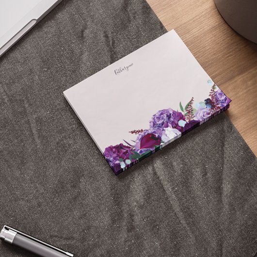 Modernes, Lila und florales Personalisiert Post-it Klebezettel