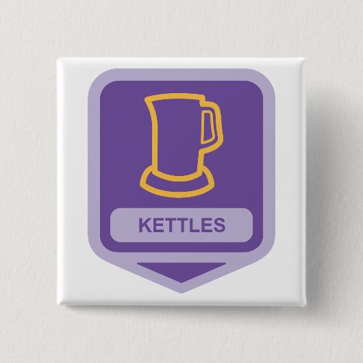 Modernes Lila und gelbes Kettchen-Symbol Button (Vorderseite)