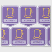 Modernes Lila und gelbes Kettchen-Symbol Geschenkpapier (Flach)