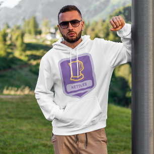 Modernes Lila und gelbes Kettchen-Symbol Hoodie
