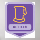 Modernes Lila und gelbes Kettchen-Symbol Poster (Vorne)