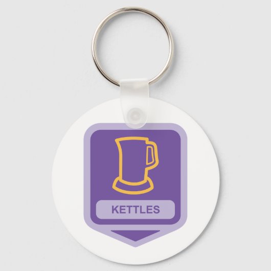 Modernes Lila und gelbes Kettchen-Symbol Schlüsselanhänger (Vorderseite)