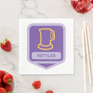 Modernes Lila und gelbes Kettchen-Symbol Serviette