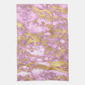 Modernes Lila und goldenes Marmormuster Geschirrtuch (Vertikal)