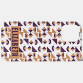 Modernes, Lila und goldfarbenes abstraktes Muster Case-Mate iPhone Hülle (Rückseite (Horizontal))