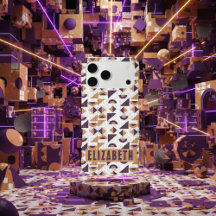 Modernes, Lila und goldfarbenes abstraktes Muster